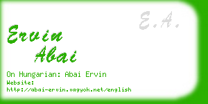 ervin abai business card